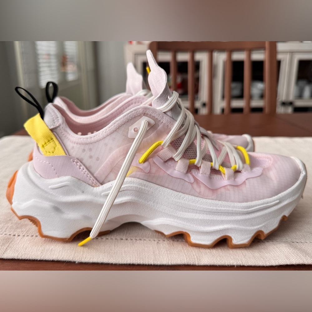 Sorel Light Pink and Yellow Athletic Shoes